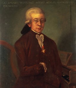 Wolfgang Amadeus Mozartin (1756-91) muotokuva Kultaisen kannuksen ritarikunta, 1777